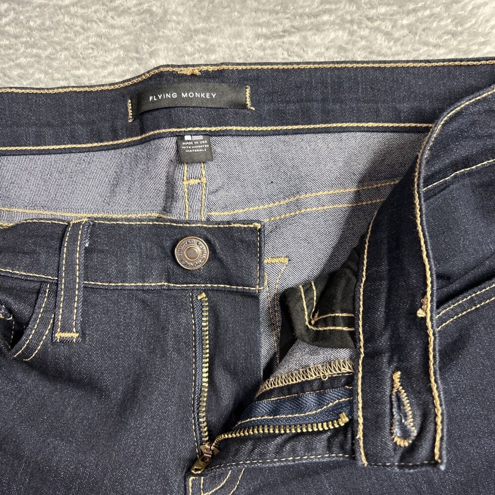 Flying Monkey Womens Jeans Dark Wash Sz. 28 Relaxed Stretch Straight Leg Capri - Picture 10 of 16
